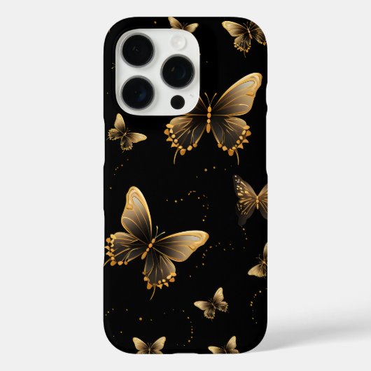 Gold Butterfats Black Case-Mate iPhone Hülle (Rückseite)