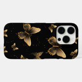 Gold Butterfats Black Case-Mate iPhone Hülle (Rückseite (Horizontal))
