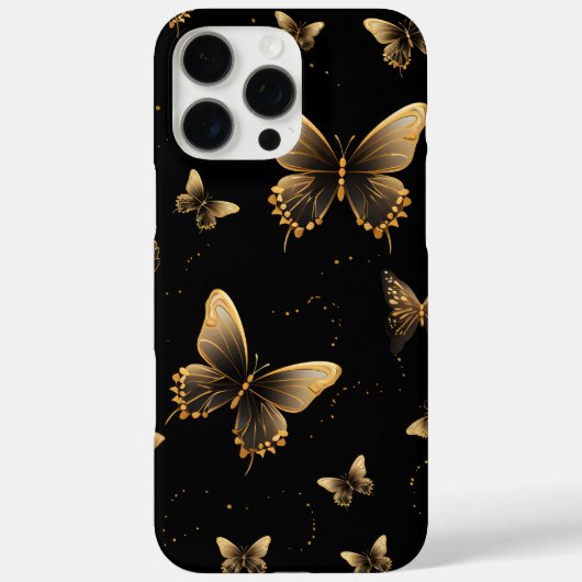 Gold Butterfats Black Case-Mate iPhone Hülle (Rückseite)