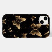 Gold Butterfats Black Case-Mate iPhone Hülle (Rückseite (Horizontal))