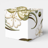 Gold Butterfells Floral Cube Favor Box Geschenkschachtel (Rückseite)