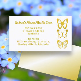 Gold Butterfets Zuhause Health Care Business Cards Visitenkarte