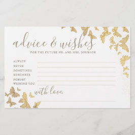 Gold Butterflies Advice Game Mrs. Brautparty Briefpapier