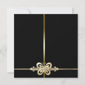 Gold Butterfly Black and Gold Foto Abschluss Einladung (Rückseite)