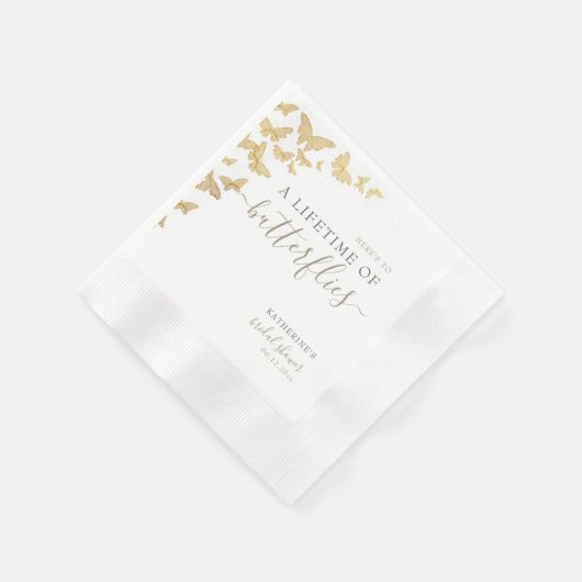 Gold Butterfly Boho Chic Brautparty Custom Serviette (Ecke)