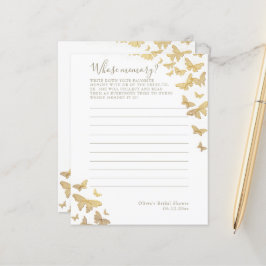 Gold Butterfly Brautparty mit Memory Game