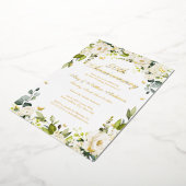 Gold Butterfly Champagne 50. Hochzeitstag Folieneinladung (Gedreht)