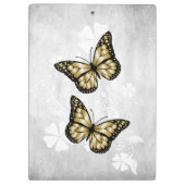 Gold Butterfly Floral Clipboard Klemmbrett (Rückseite)