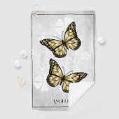Gold Butterfly Floral Golf Handtuch (Insitu)