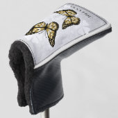 Gold Butterfly Floral Golf Head Cover Golf Headcover (3/4 Vorderseite)