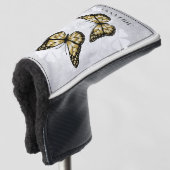 Gold Butterfly Floral Golf Head Cover Headcover (3/4 Vorderseite)