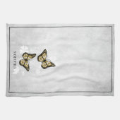 Gold Butterfly Floral Kitchtuch Geschirrtuch (Horizontal)