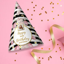 Gold Butterfly Floral Theme Happy Birthday Foto