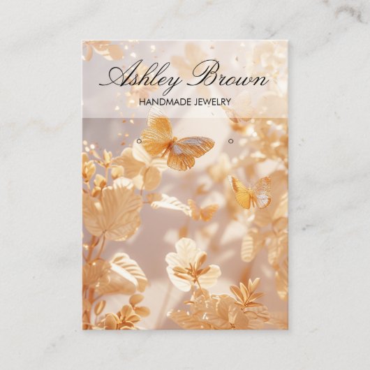 Gold Butterfly Handmade Schmuck Earring Display Visitenkarte (Vorderseite)