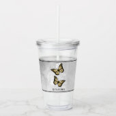 Gold Butterfly Personalisiert Acrylic Tumbler Acryltrinkbecher (Vorderseite)