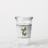 Gold Butterfly Personalisiert Acrylic Tumbler Acryltrinkbecher (Rückseite)