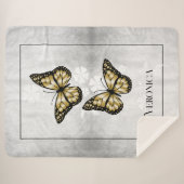 Gold Butterfly Personalisiert Sherpa Blanket Sherpadecke (Vorderseite (Horizontal))