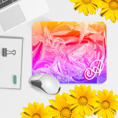 Gold Butterfly Pink Monogram Liquid Abstrakt Mousepad