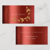 Gold Butterfly Red Influencer BLOGGER WRITER Visitenkarte (Vorne/Hinten)