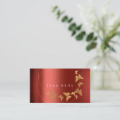 Gold Butterfly Red Influencer BLOGGER WRITER Visitenkarte (Stehend Vorderseite)
