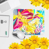 Gold Butterfly Retro Monogram Abstrakt Mousepad