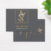 Gold Butterfly Save the Date Hochzeit MiniCard (Schreibtisch)