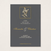 Gold Butterfly Save the Date Hochzeit MiniCard (Rückseite)