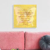 Gold Butterfly Shadow mit KJV Bible Verse Leinwanddruck (Insitu (Wohnzimmer))