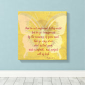 Gold Butterfly Shadow mit KJV Bible Verse Leinwanddruck (Insitu (Holzboden))