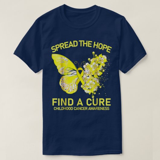 Gold Butterfly Spread The Hope Find A Cure Childho T-Shirt (Design vorne)