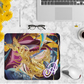 Gold Butterfly Vintag Monogram Liquid Abstrakt Mousepad