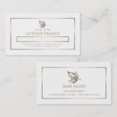 Gold Butterfly, White and Gold Appointing Card Terminkarte (Vorne/Hinten)