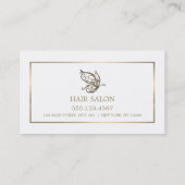 Gold Butterfly, White and Gold Appointing Card Terminkarte (Rückseite)