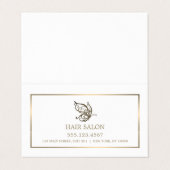 Gold Butterfly, White and Gold Appointing Card Visitenkarten (Außenseite Aufgefaltet)