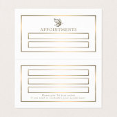 Gold Butterfly, White and Gold Appointing Card Visitenkarten (Innenseite Aufgefaltet)