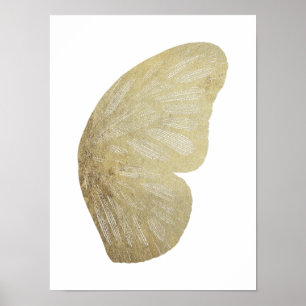 Gold Butterfly Wing Illustration Poster