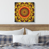 Gold Button Mandala Leinwanddruck (Insitu (Schlafzimmer))