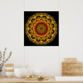 Gold Button Mandala Poster (Küche)