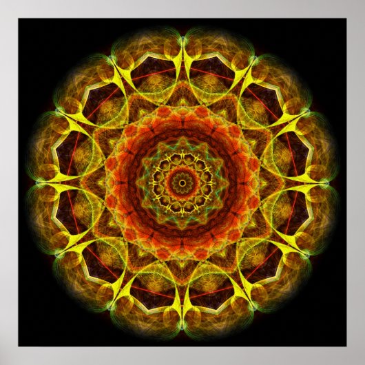 Gold Button Mandala Poster (Vorne)