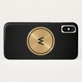 Gold Button und Black Stainless Steel Metal Case-Mate iPhone Hülle (Rückseite (Horizontal))
