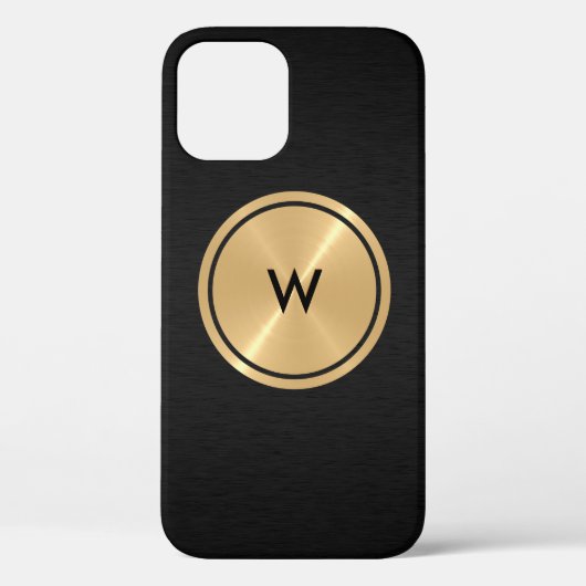 Gold Button und Black Stainless Steel Metal Case-Mate iPhone Hülle (Rückseite)