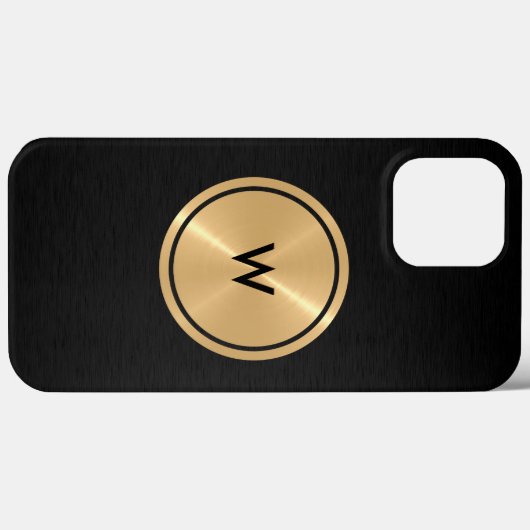 Gold Button und Black Stainless Steel Metal Case-Mate iPhone Hülle (Rückseite (Horizontal))