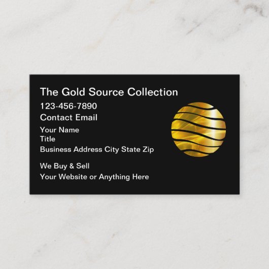 Gold Buying And Selling Source Business Cards Visitenkarte (Vorderseite)