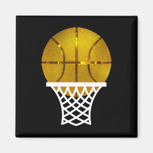 Gold Bysketbyll Trophy Mvp Graphic T-Shirt for Men Magnet