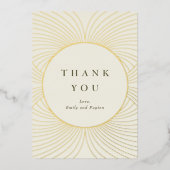Gold Byzantine Foil Vielen Dank Folieneinladung (Vorderseite)
