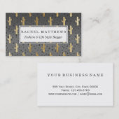 Gold Cactus auf Modern Chic Geo Triangle Gradient Visitenkarte (Vorne/Hinten)