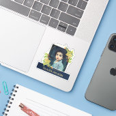 GOLD CACTUS ERFOLGREICHES FOLIAGE WREATH FOTO ÜBER AUFKLEBER (Laptop mit iPhone)