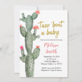 Gold Cactus floral Baby Dusche Taco Bout Baby Einladung (Vorderseite)