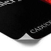 GOLD CADUCEUS, 7 CHAKRAS, Heilung, Medizin, Yoga Poster (Ecke)