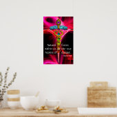 GOLD CADUCEUS,7 CHAKRAS,PINK FRAKTAL WAVES Medical Poster (Küche)